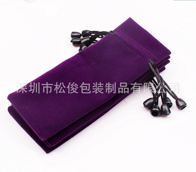 Manufactor wholesale Flannel bags violet Cosmetics Flannel bags Beam port velvet bag Can be customized LOGO