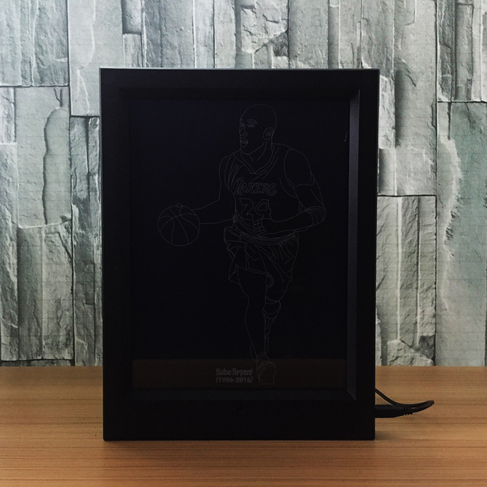 3d相框灯led灯 七彩触摸遥控创意产品小夜灯科比