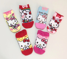 出口日本尾单 凯蒂猫 双子星 卡通儿童棉袜 直板袜 短筒袜 童装