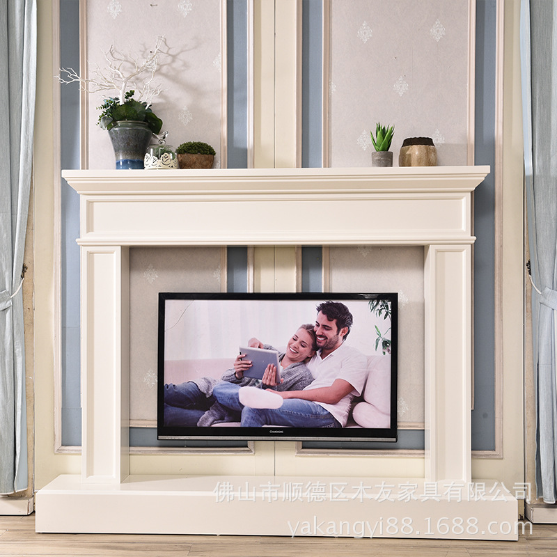 2.2 fireplace TV cabinet a living room furniture customized Marble paint European style Mantel Background wall Curio