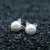 Cute Japanese earrings from pearl, silver 925 sample