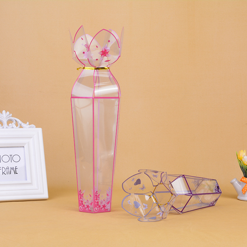 厂家直供梯形六角礼盒 PVC透明包装盒束口盒 吸塑包装盒批发