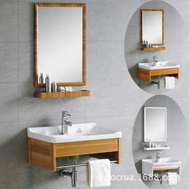 厂家直销吊墙浴室柜木色厕所阳台60厘米80厘米柜白色木色柜8526