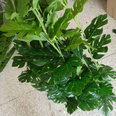 塑胶布假花藤 仿真龟背叶 仿真龟背树 园林景观 绿萝 绿植墙装饰|ru