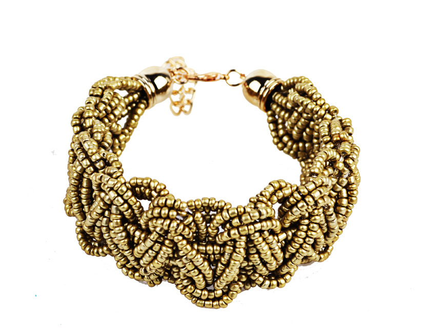 Bohemian Solid Color Alloy Resin Beaded Women's Bracelets display picture 4