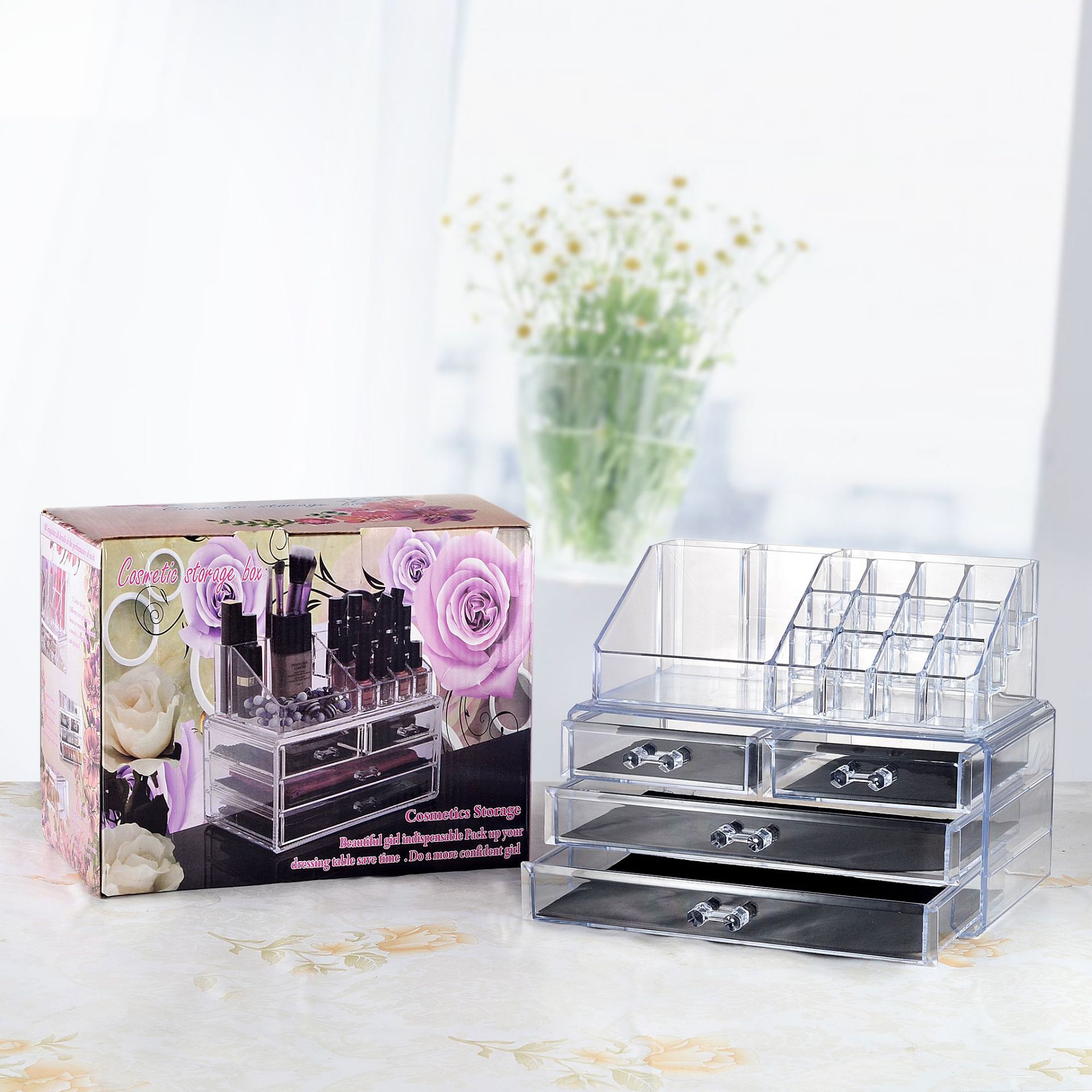 Manufactor jewelry Dressing Cosmetic box Drawer Acrylic storage box transparent Plastic box