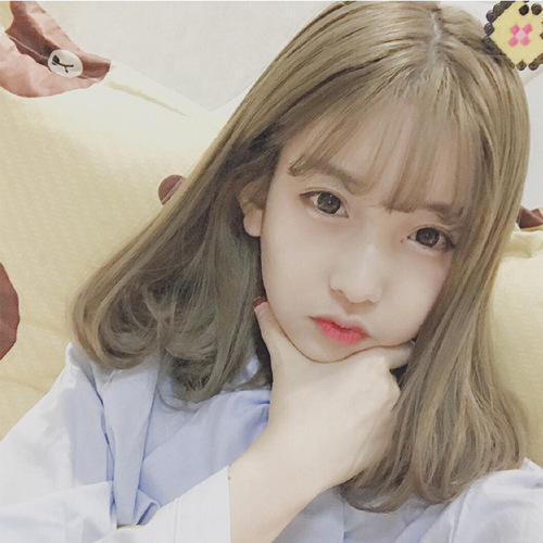 Wig for women, fashionable Korean whole pear flower head with inner buckle, handsome medium and long hair, AliExpress agent for one piece drop shipping