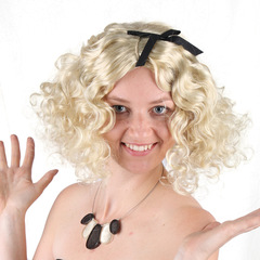 Marilyn Monroe Wigs Short Curly Hair Sexy White Wigs for Ladies Fashion Party Festival 