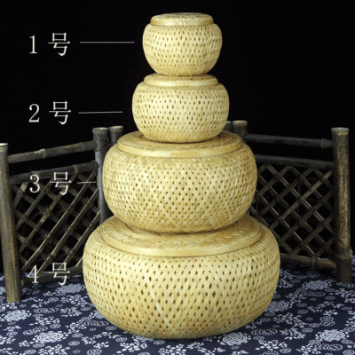 竹制品創意竹編茶葉罐竹編收納筐儲物盒禮品幹果包裝罐茶葉盒批發
