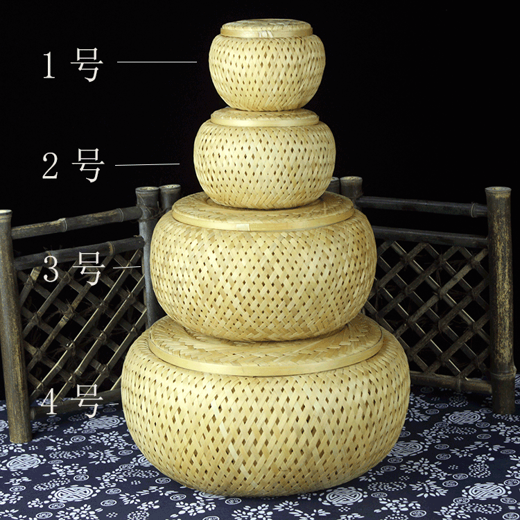 竹制品創意竹編茶葉罐竹編收納筐儲物盒禮品幹果包裝罐茶葉盒批發