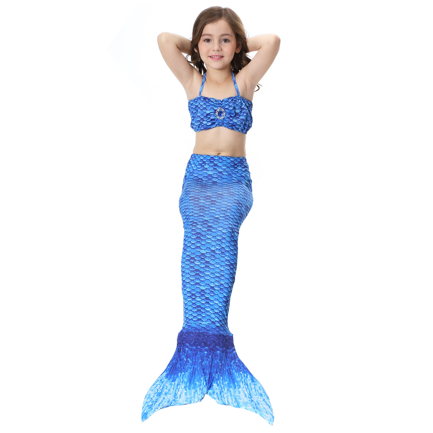 Girl's Fashion Mermaid Nylon Polyester Bikinis 2 Piece Set display picture 46