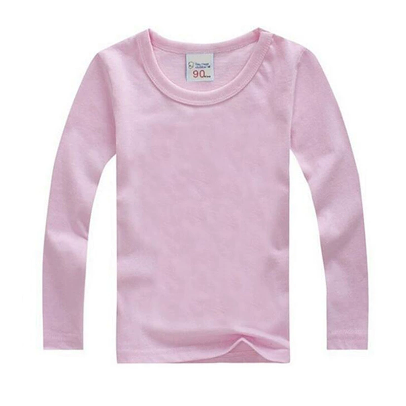 Children's Long-Sleeve Cotton T‑Shirt, School/Teen, Solid Colors, Sizes 80–190 cm (Autumn)