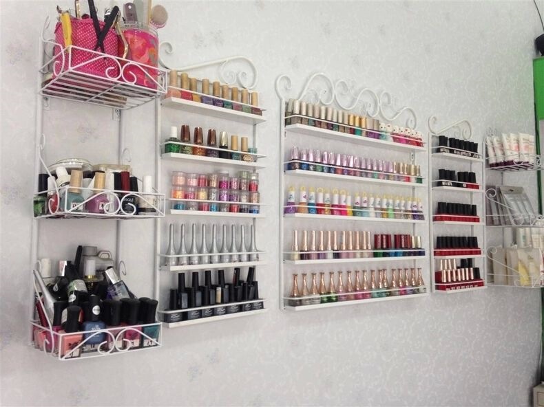 Iron Nail Art Shop Nail Polish Shelf Wall Hanging Cosmetics Display Cabinet Nail Polish Perfume Multi-Layer Storage Rack