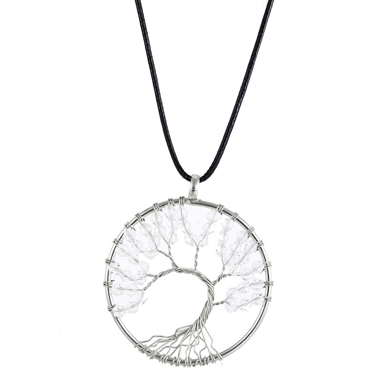 Retro Heart Shape natural stone Copper Plating Pendant Necklace 1 Piece