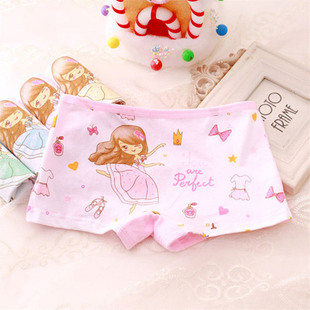 Postage Huisha 4 Girls' Underwear Four Corner Children's Underwear Cartoon Girls Cotton Student Boxer Shorts