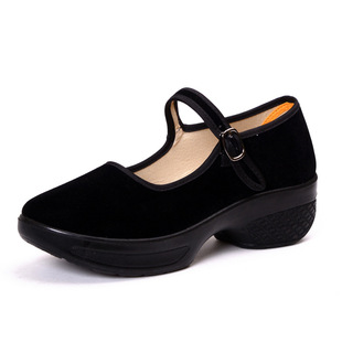 2017 Jingye Red New Old Beijing Women's Square Dance Shoes Lace-up Buckle Black Women's Shoes Batch