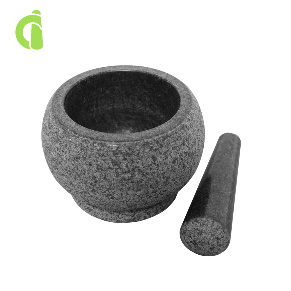 黑色花岗岩蒜臼子批发花岗岩捣蒜器mortar and pestle-阿里巴巴