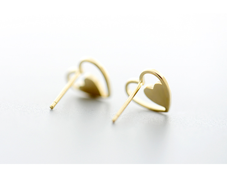 Nihaojewelry Korean Double Heart-shaped 925 Silver Earrings Wholesale Jewelry display picture 3