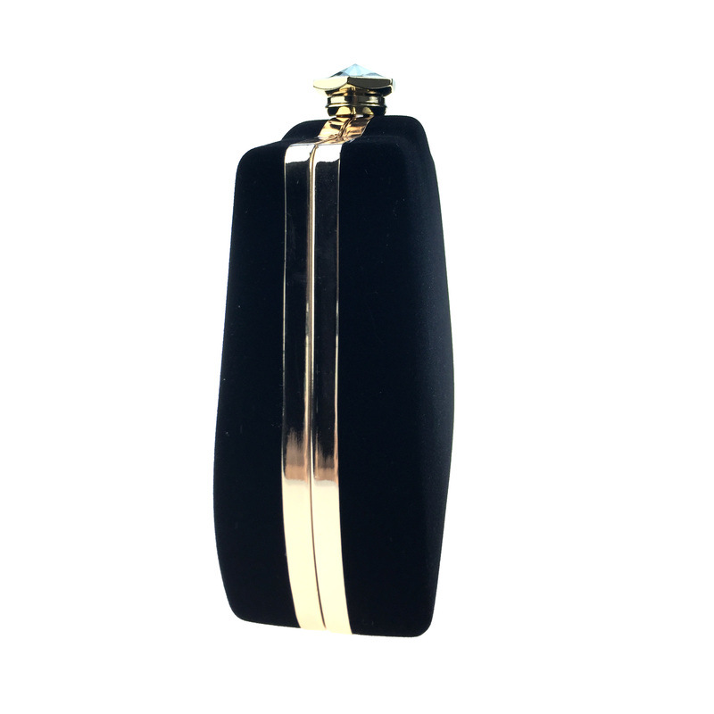 Túi clutch nữ dạ tiệc nhung hình quả bầu đính đá hộp cứng kèm dây xích — Màu đỏ, Màu đỏ rượu, Màu tím, Màu xanh lam chi tiết 28