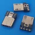 micro USB 5P公头焊线式 短体11.5 前五后四