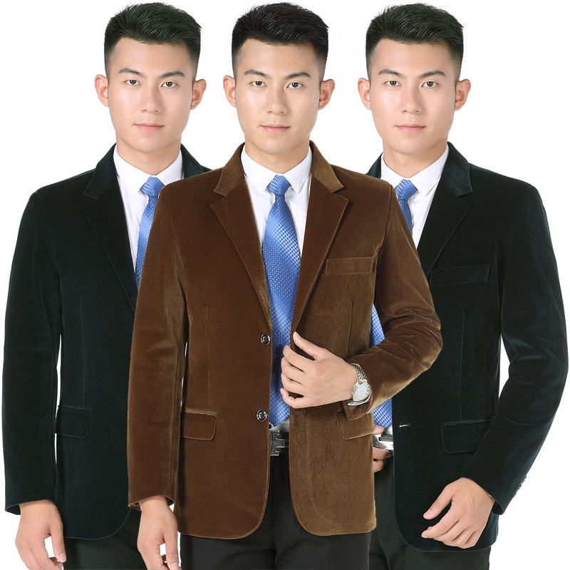 On behalf of Autumn Middle and old age man man 's suit coat business affairs Dad installed leisure time men's wear corduroy Suit man