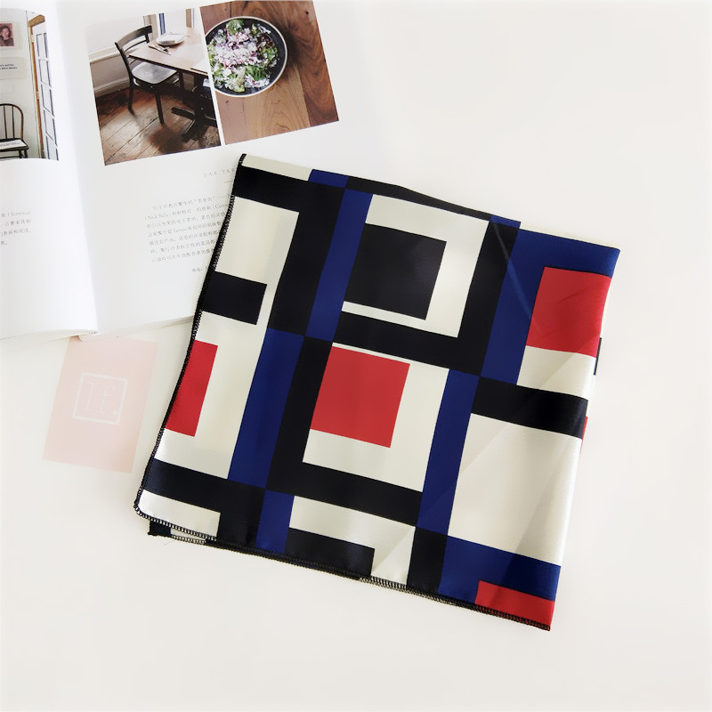 60g Weight Silk Scarf Classification Daily Occasion Satin Material Stripe, Polka Dots, Chains Print Pattern Summer Season Women's Gender Simple Style Style Women's Simple Style Stripe Polka Dots Chains Print Satin Silk Scarf 6