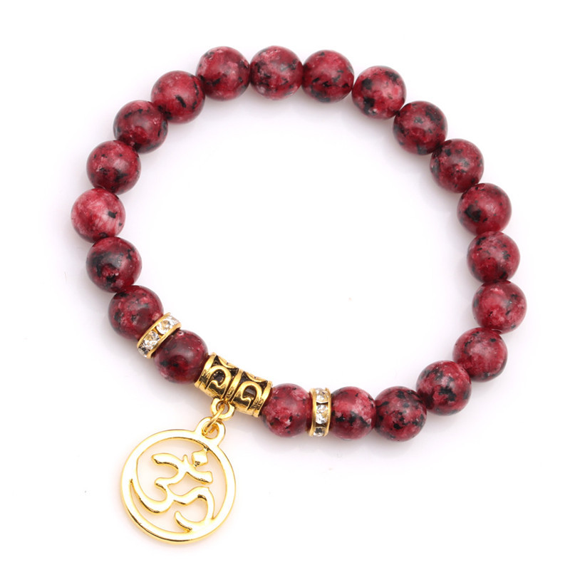 New Natural Stone 3D Pendant Bracelet Bracelet Natural Stone Palm Wing Beaded Bracelet