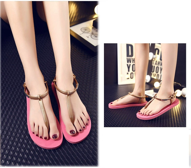 Bán buôn mùa hè mới nữ mô hình flip-flops anti-slip đáy phẳng với Rome mềm dưới bãi biển dép giản dị flip-flops