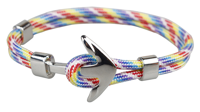 13g Weight Bracelets Classification Alloy, rope Chain Material 1 Piece Quantity Daily, Street Occasion Alloy, rope Material Anchor Pattern Men's Gender Layered Design Casual, Retro Style Casual Retro Anchor Alloy Rope Layered Men's Bracelets Men's Chain Bracelets 1