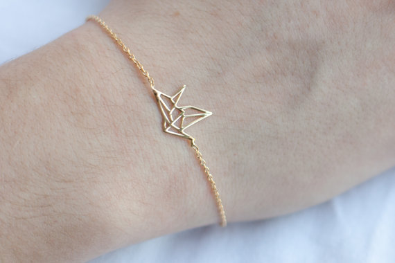 Jewelry hollow paper crane bracelet goldplated silver cute origami pigeon bird bracelet anklet wholesalepicture12