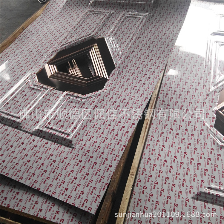 高档玫瑰金 不锈钢KTV门定制 不锈钢KTV门加工 电镀 KTV包间门