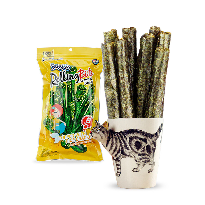 Joy mouth Thailand mermaid Crispy Crackers Seaweed Roll 27.2g Instant seaweed food