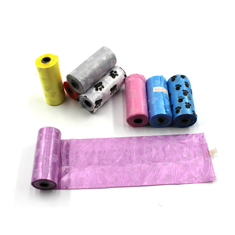 Impresión de mascotas bolsa de basura bolsa de limpieza 15 piezas conveniente perro recogida bolsa de basura fábrica de Ventas Directas