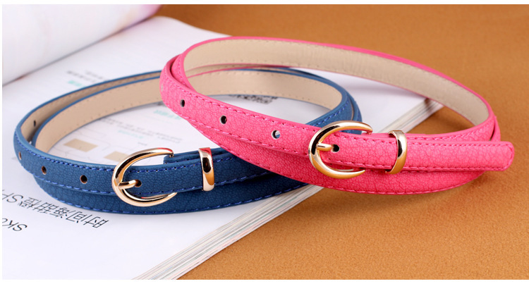 Streetwear Solid Color Pu Leather Alloy Women's Leather Belts display picture 2