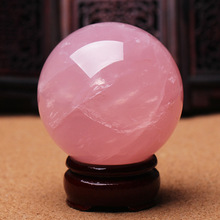 天然粉水晶球原石打磨滑圓潤家居粉水晶球各種型號家居辦公擺件