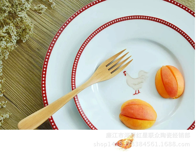 Американская керамика West Food Disk Red Rooster Hotel Home Dim Sum Home