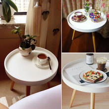 北欧沙发边几 厂家代发客厅家具阳台小茶几包邮 简易实木腿小圆桌