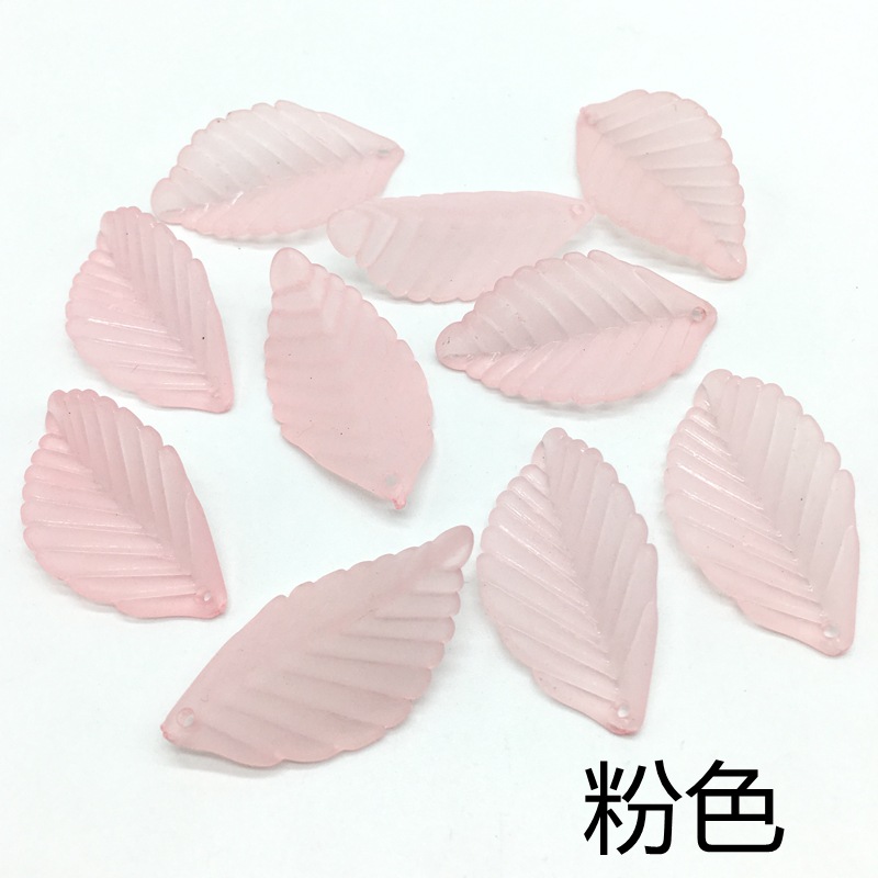 35mm frosted simulated acrylic plastic patterned leaf DIY ancient-style handcrafted hair accessory earrings material detail image 11