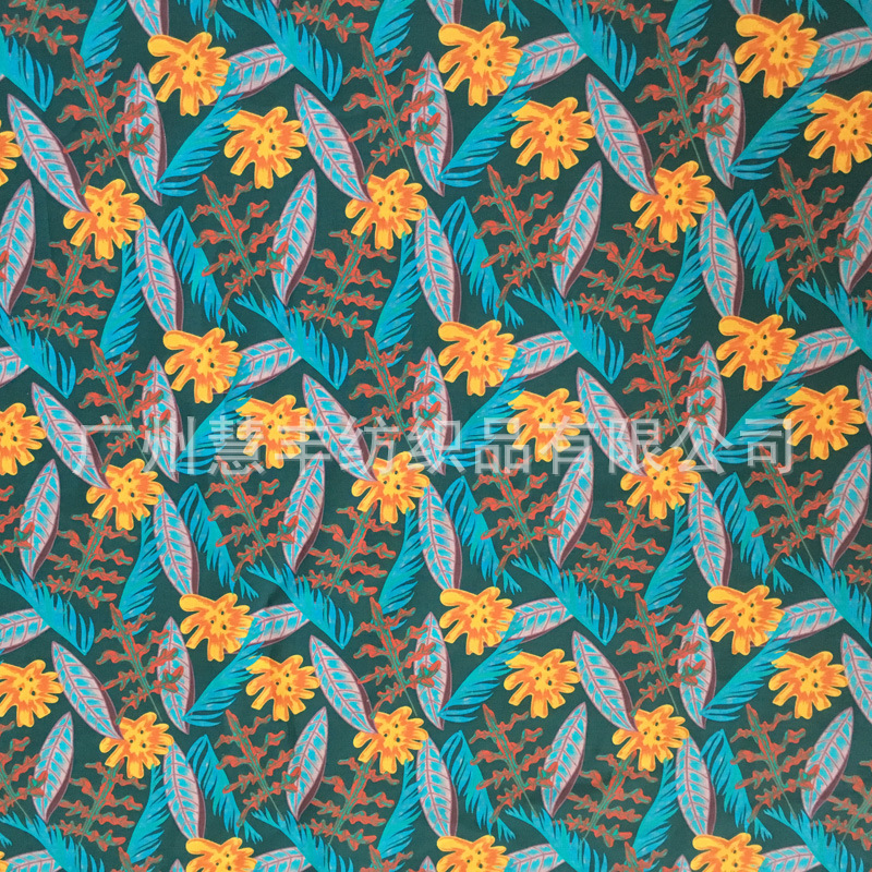 加工定制苎麻面料女装新款花卉KH4527