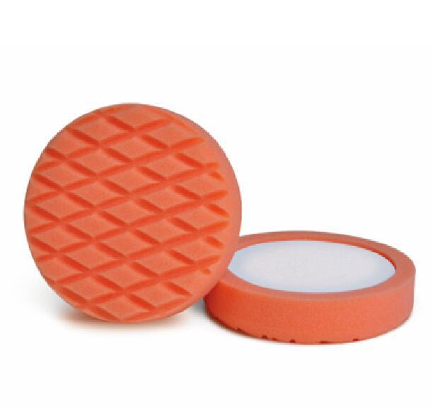 7寸橘色中抛下凹式钻石纹海绵盘