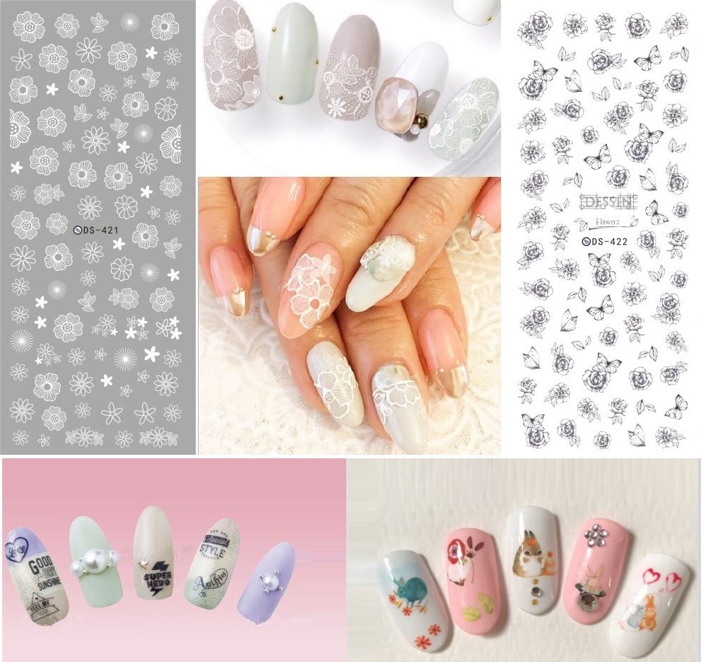 Deretes brand nail watermark sticker sticker flower nail stickers…
