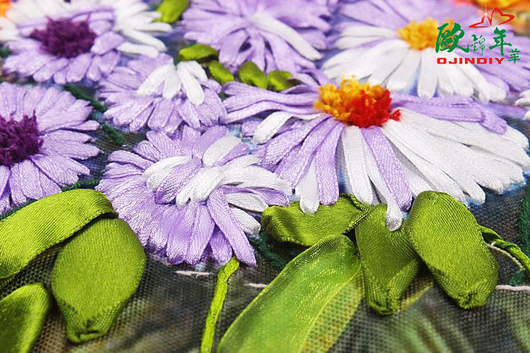 Oujin nianhua cinta bordado fábrica directa color impresión colgante pintura luz limón fragancia Sala entrada pintura decorativa