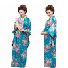 Japanese imported and peacock traditional ladies and kimono bathrobes stage costumes cherry blossom clogs improvement