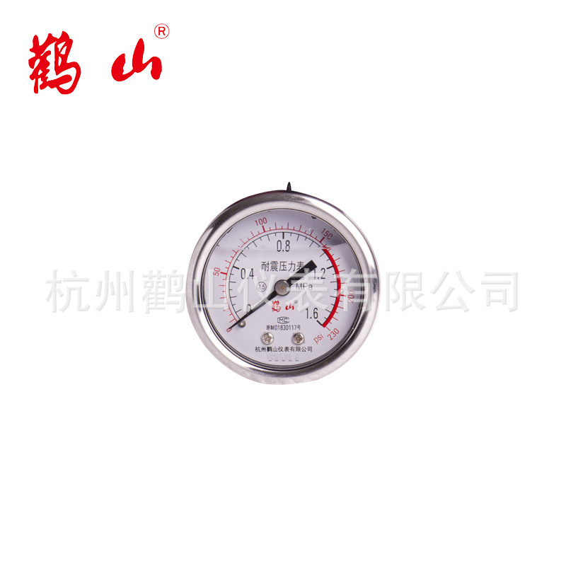 YN50Z  轴向压力表 耐震压力表 气动压力表 厂家直销 甘油表