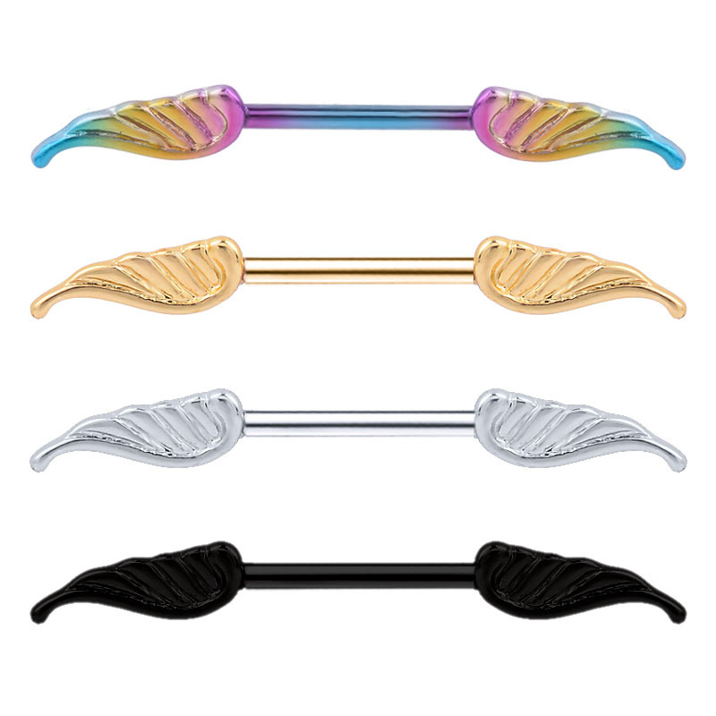 Korea navel nail sexy Meimei Navel ring Explosive money Manufactor Direct selling Symmetry Wing feathers Straight Milk ring R00021