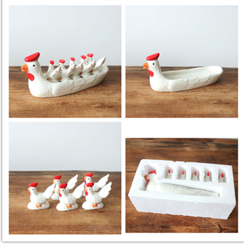 세라믹 손으로 그린 수탉 젓가락 홀더 크리 에이 티브 zakka 홈 공예 일일 사용 세트 zjc0020 수탉 장식품