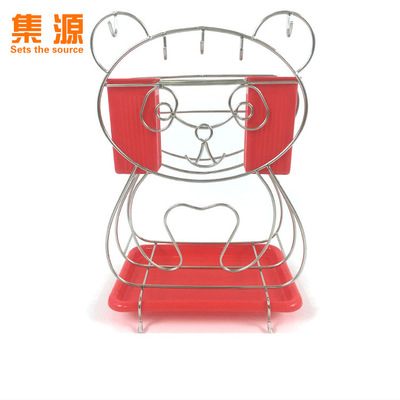 direct deal Stainless steel panda Tool carrier Kitchen Shelf multi-function Knife Cutting board rack