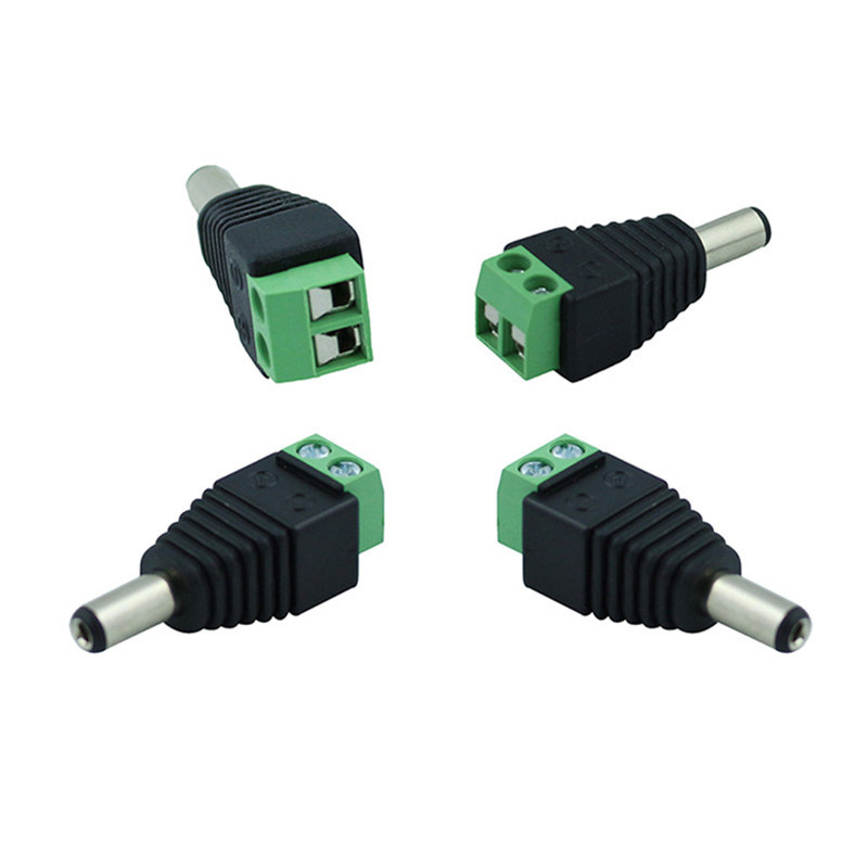 DC male surveillance camera welding-free power connector wire post 12V male and female docking green conversion male plug LED