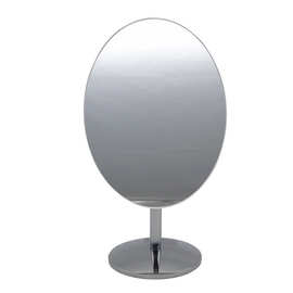 欧式不锈钢台式化妆镜  单面金属镜子便携可旋转可调节美容镜8寸