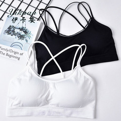 Cross-beautiful back strap wrap chest seamless one-piece seamless sports bra women's bottoming tube top anti-exposure vest